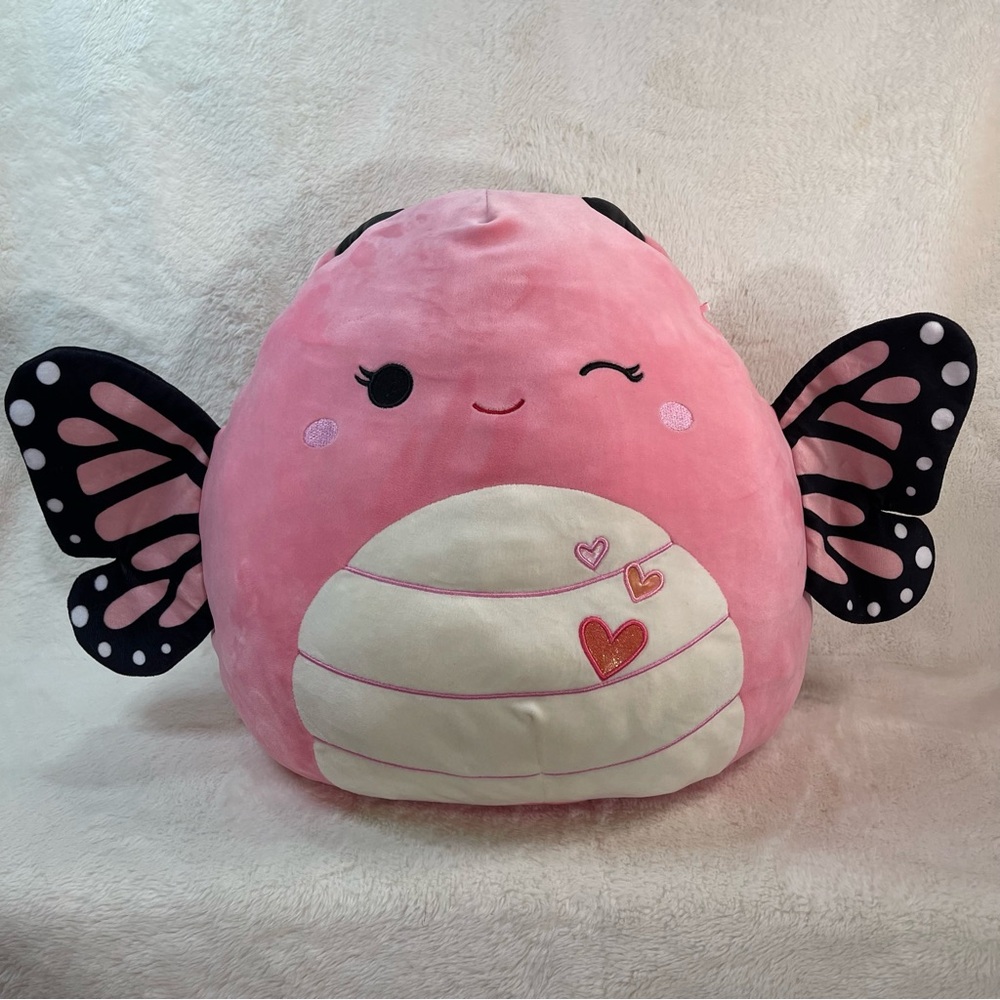 Squishmallows Arona Monarch Pink Butterfly Valentine Plush 18” – Rare & Adorable